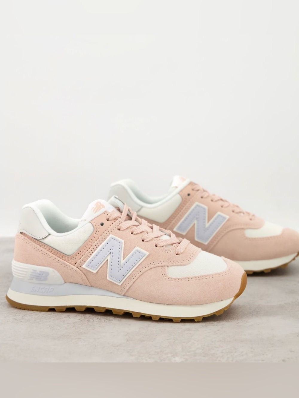 New Balance Women's Sneakers in Light Pink and White